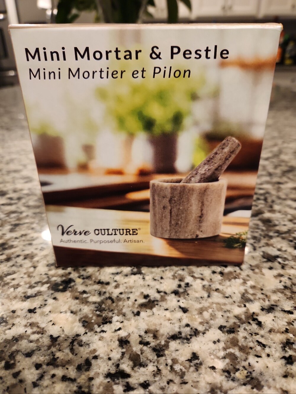 Verve Culture Mini Marble Mortar & Pestle Set NEW Kitchen Spice Grinder - Picture 9 of 12